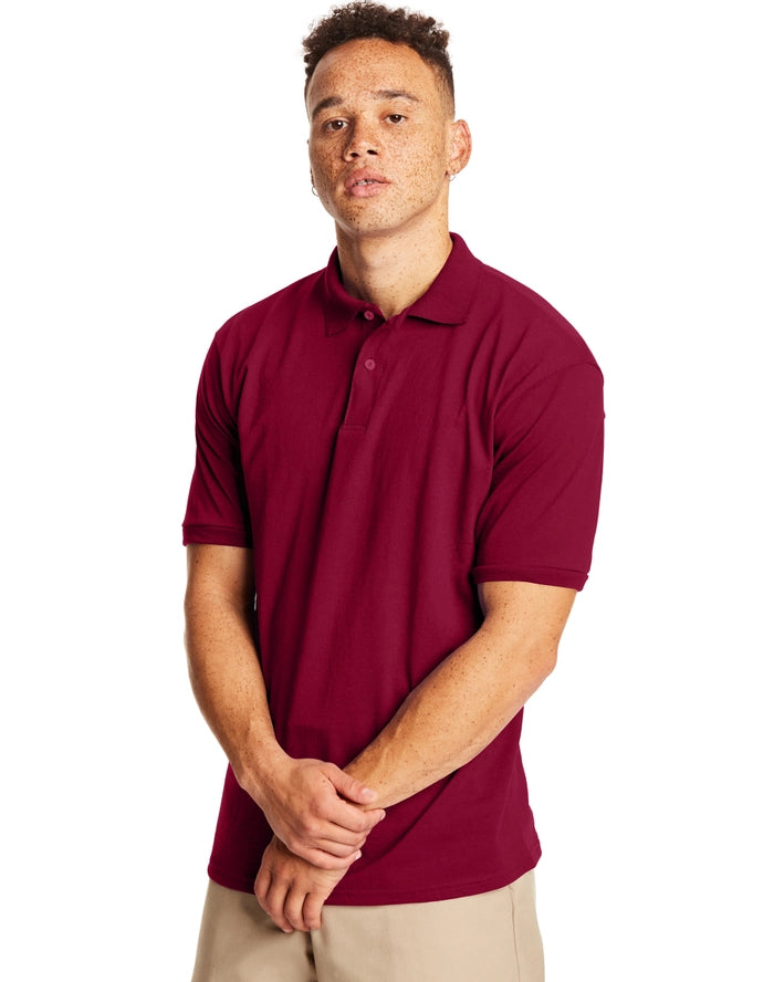 Hanes EcoSmart Men's Polo Shirt, Cotton Jersey