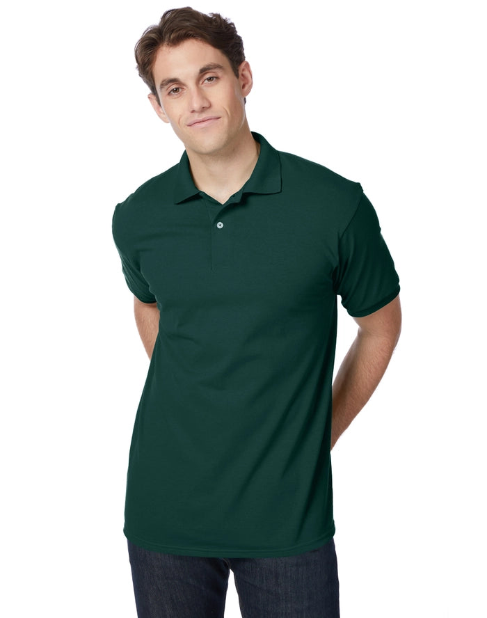 Hanes EcoSmart Men's Polo Shirt, Cotton Jersey