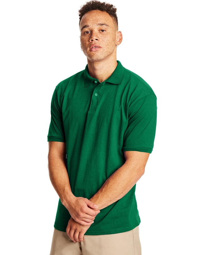 Hanes EcoSmart Men's Polo Shirt, Cotton Jersey