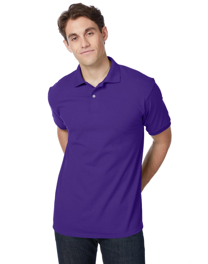 Hanes EcoSmart Men's Polo Shirt, Cotton Jersey