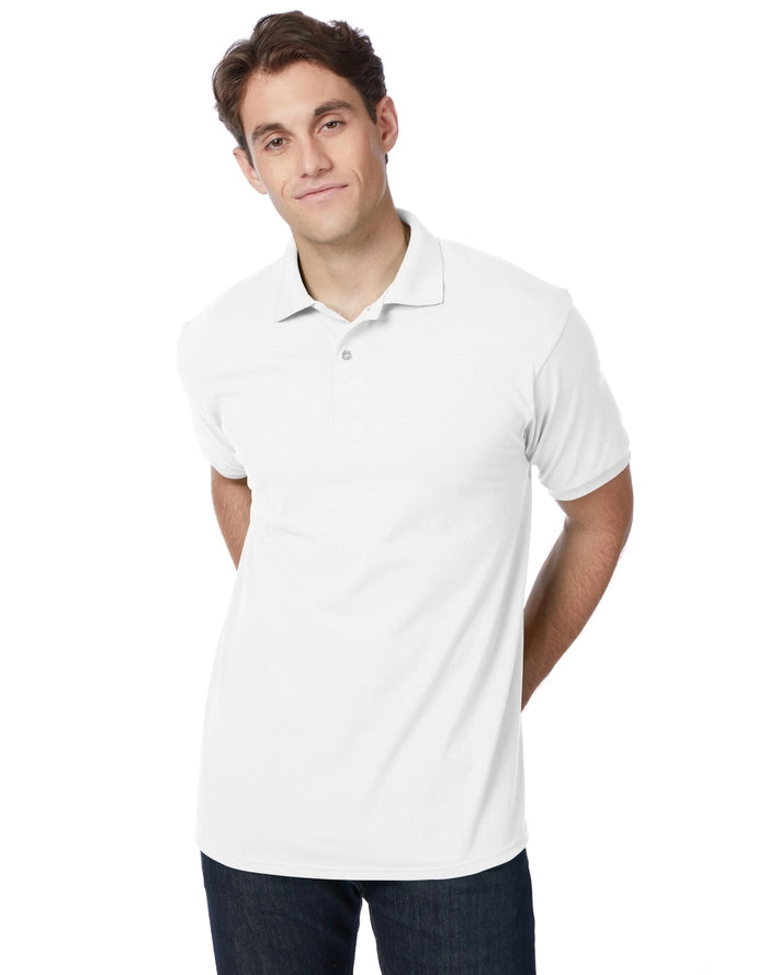 Hanes EcoSmart Men's Polo Shirt, Cotton Jersey