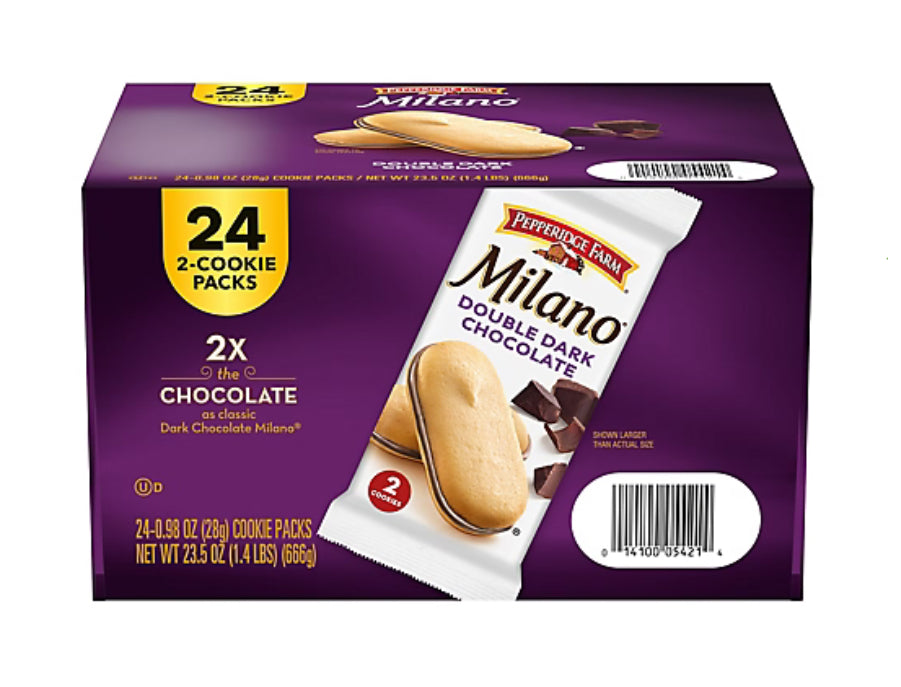 Pepperidge Farm Double Dark Chocolate Milano Cookies, 24 pk.