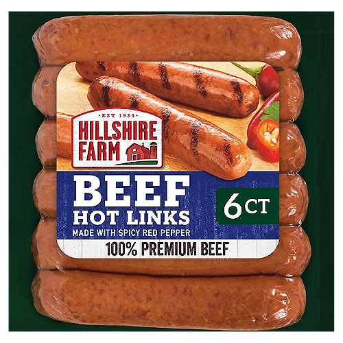 Hillshire Farm Hot Beef Smoked Sausage Links, 6 ct