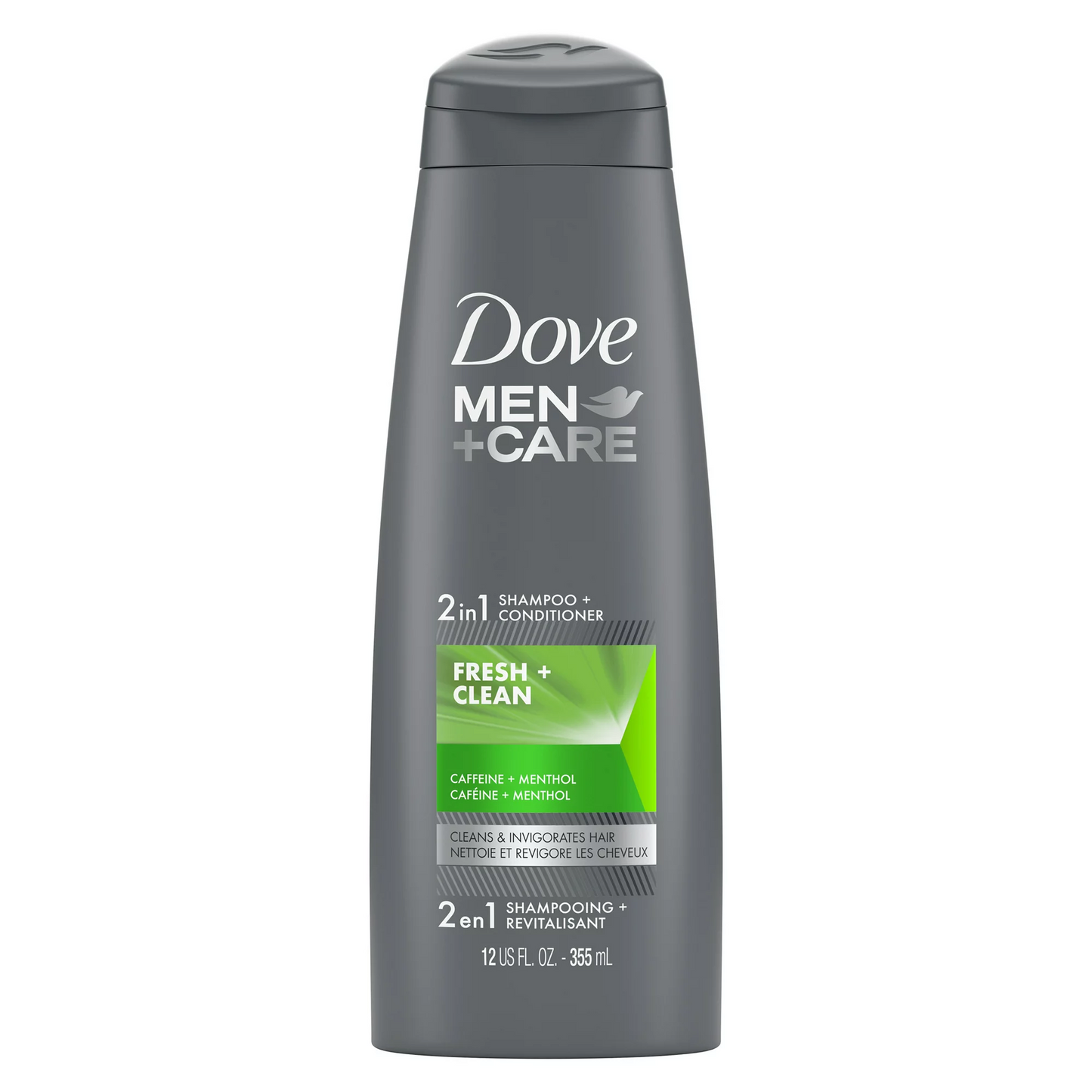 Dove Men + Care Champú y acondicionador 2 en 1, 12 oz, paquete de 2