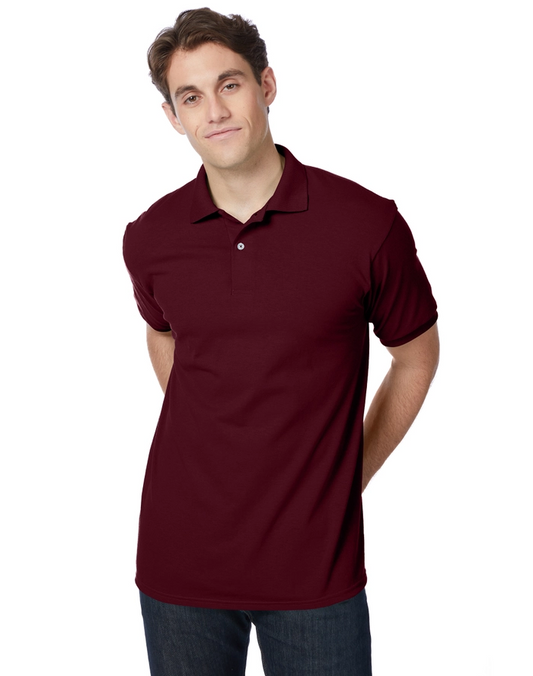 Hanes EcoSmart Men's Polo Shirt, Cotton Jersey