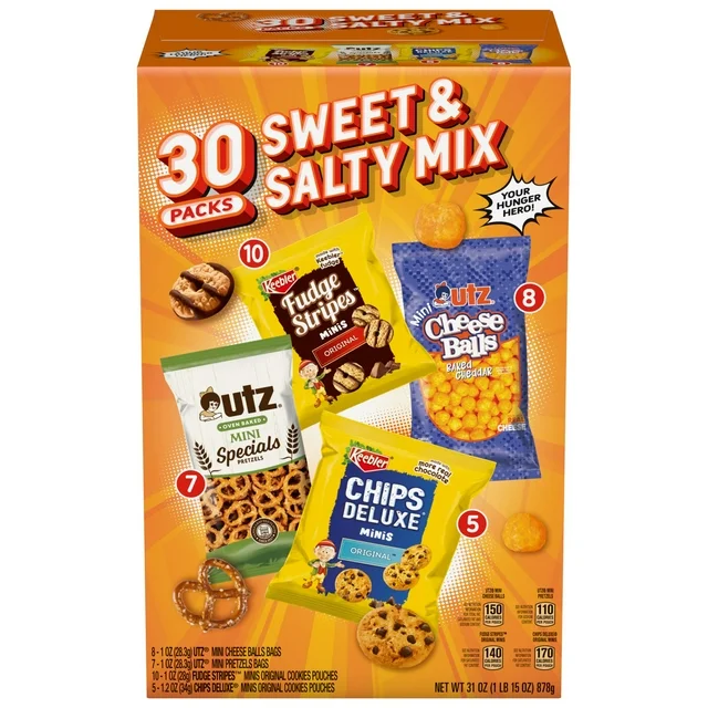 Keebler and Utz Sweet and Salty Variety Packs 30ct