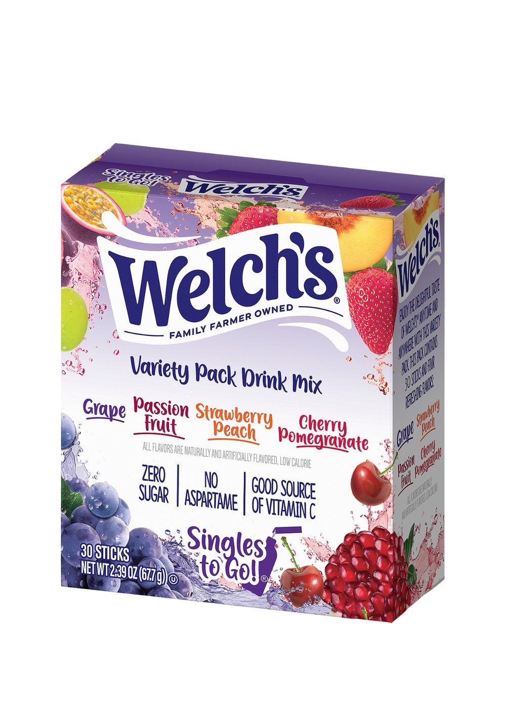 Welch's Singles To Go Variety Pack Drink Mix, 30 count.