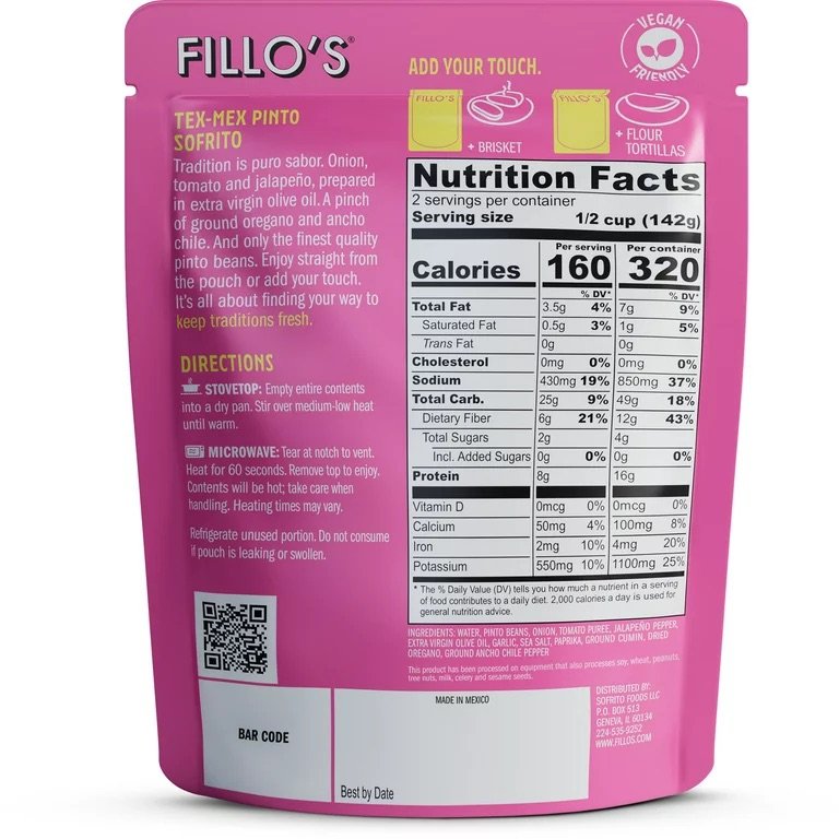 Fillo’s Tex-Mex Sofrito Pinto Beans 10 oz