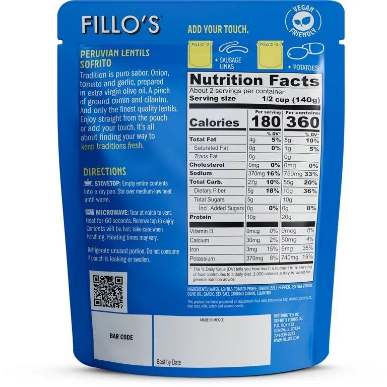 Fillo’s Peruvian Lentils 10 oz