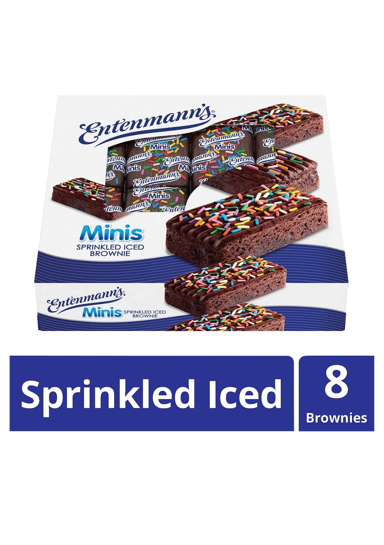 Entenmann's Minis Sprinkled Iced Brownie, 8 count