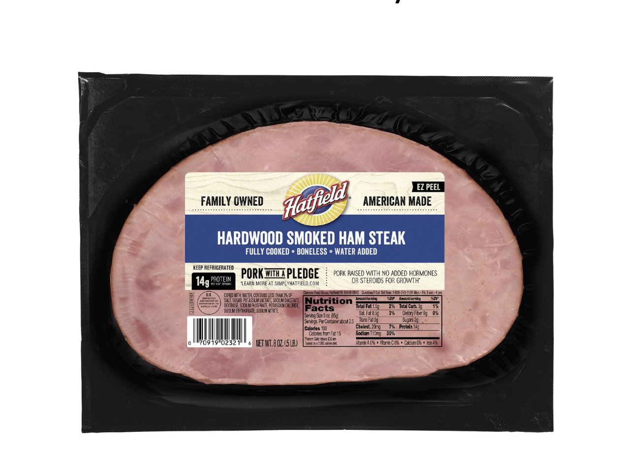 Hatfield Boneless Fulled Cooked Ham Steak 8oz