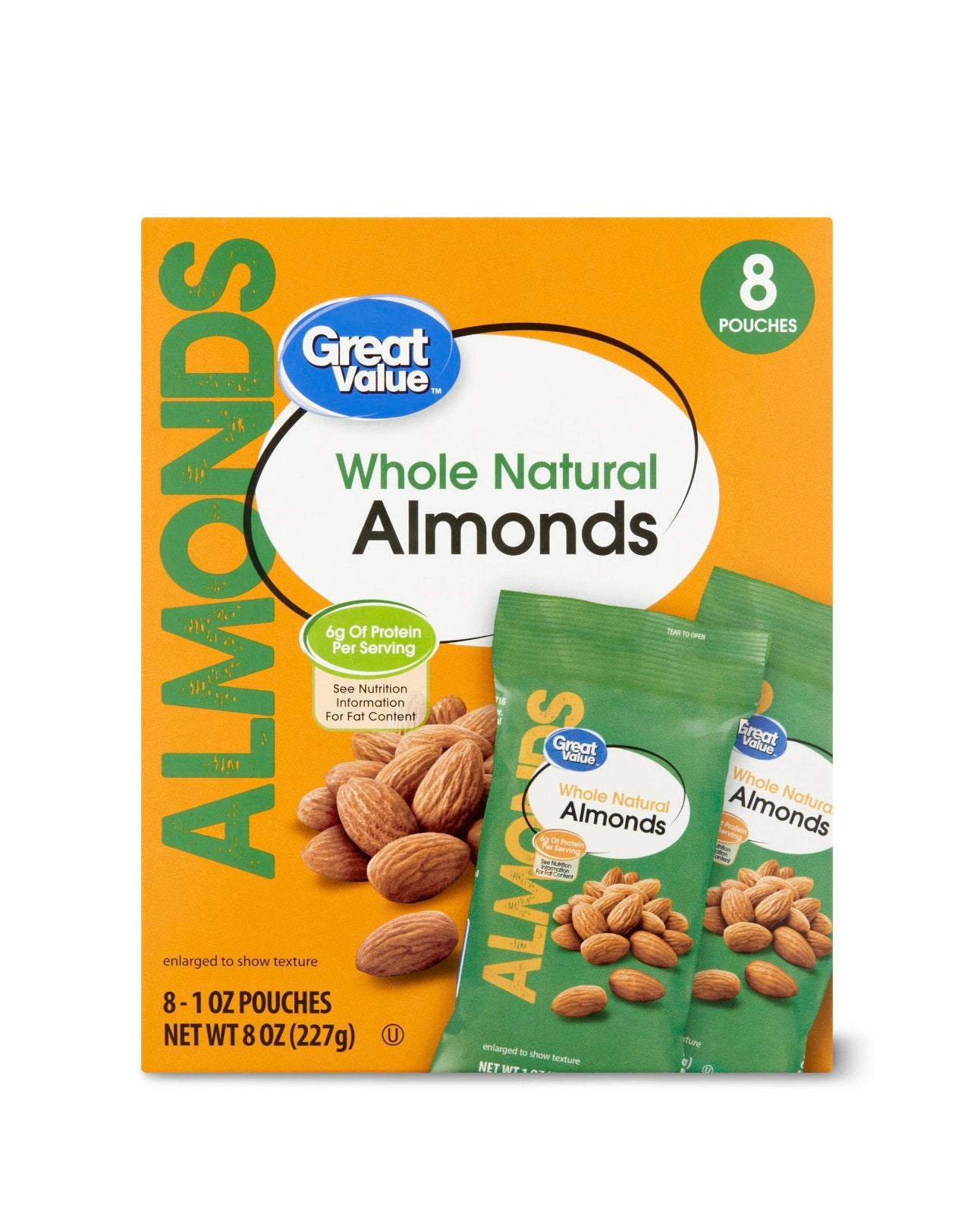 Whole Almonds 8 pouches - 1 oz