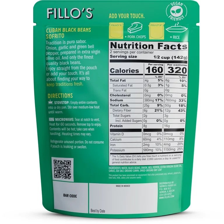 Fillo’s Cuban Black Beans with Sofrito 10 oz