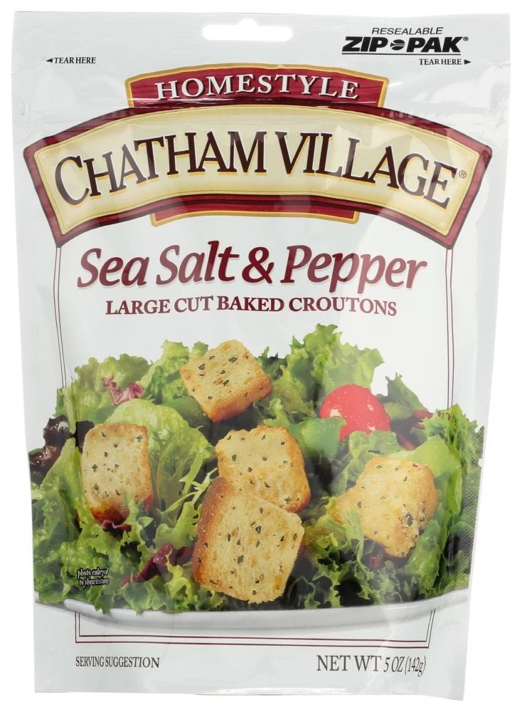 Sea Salt & Pepper Large Cut Croutons - 5 oz