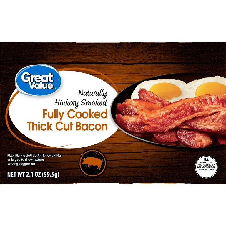 Great Value Naturally Hickory Smoked Fully Cooked Thick Cut Bacon