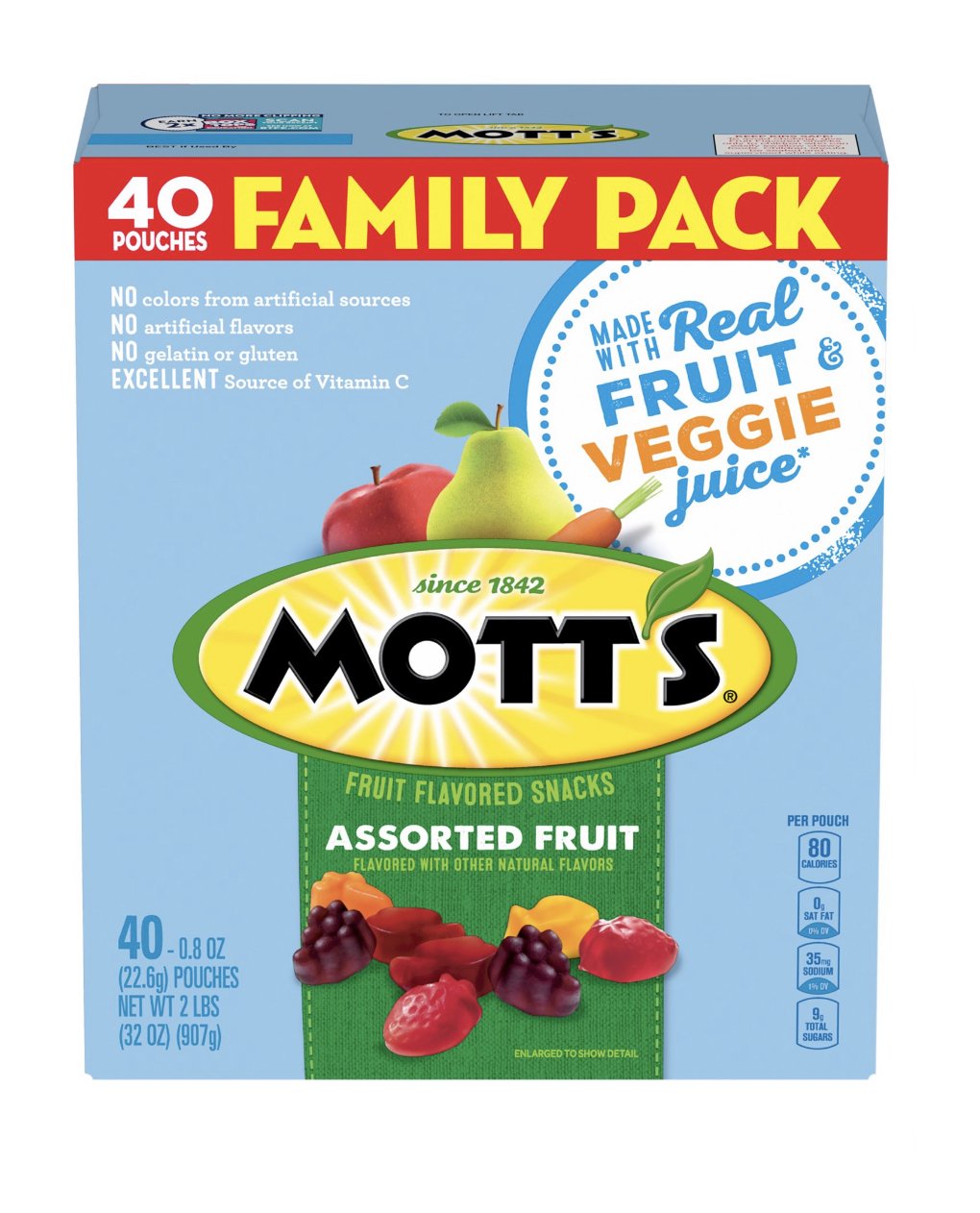 Mott’s Fruit Snack Family Size - 40 ct - 2lbs