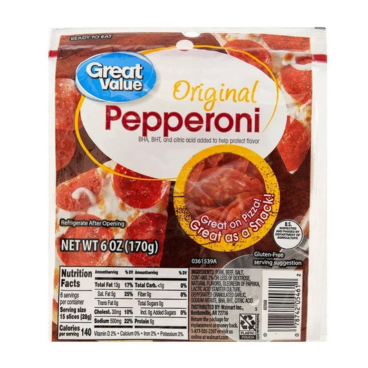 Great Value Original Pepperoni Slices 6 oz