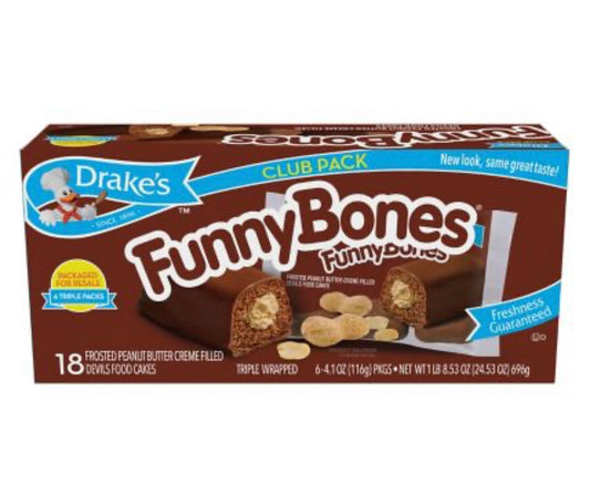 Drakes Funny Bones - 18 ct Family Size