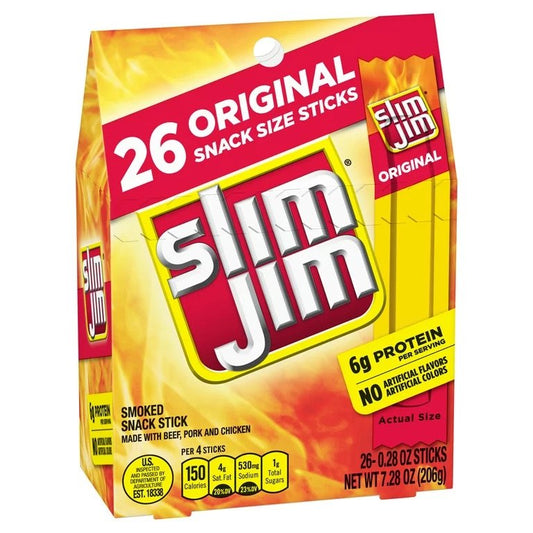 Slim Jim Smoked snack sticks - 26 ct