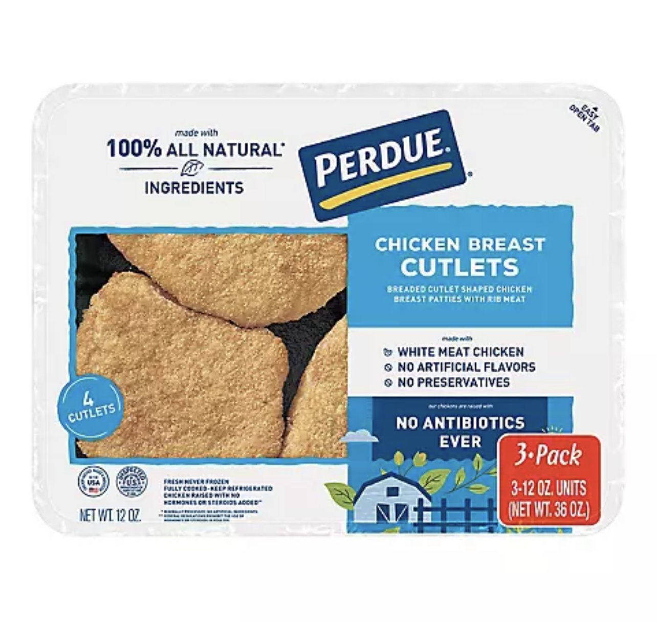 Perdue Chicken Breast Cutlet 3- Pack