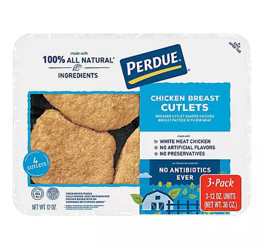 Perdue Chicken Breast Cutlet 3- Pack