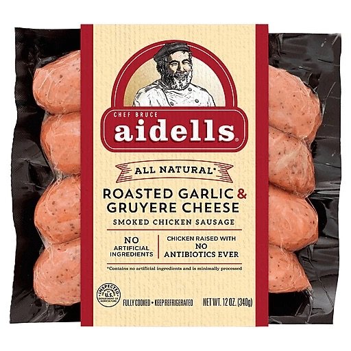 Aidells Roasted Garlic & Gruyère Cheese Smoke Chicken Sausage 12oz