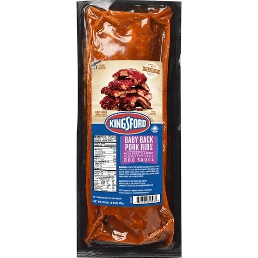 Kingsford Heat and Eat Baby Back Pork Ribs with Sweet and Smoky Kansas City Style BBQ Sauce 24 oz