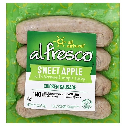 Al Fresco Sweet Apple Chicken Sausage 11 oz