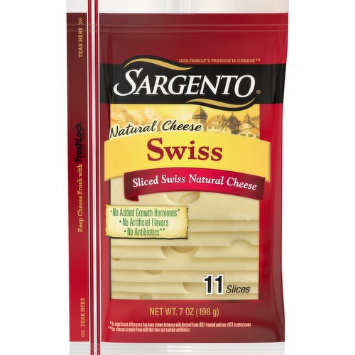 Sargento Cheese , Swiss Sliced 11 ct - 7 oz