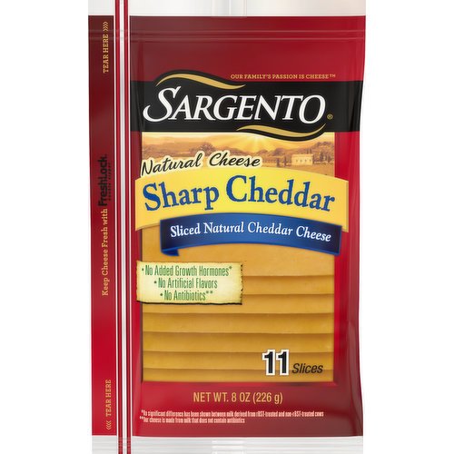 Sargento Cheese , Sharp Cheddar Sliced 11 ct - 8 oz