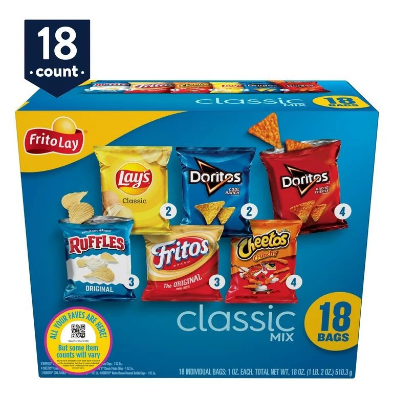 Frito-Lay Snacks Mix Variety Pack,  18 ct -  Choose your Flavor