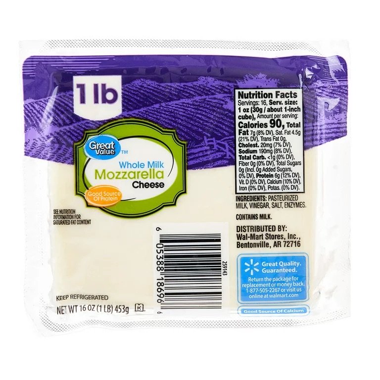 Great Value Block Cheese 16 oz - Variety - Choose your Flavor