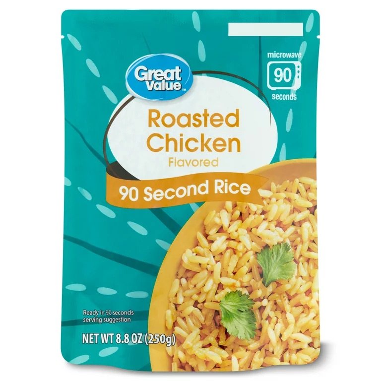 Great Value 90 Second Rice Pouch - 8.8 oz. - Choose your Flavor