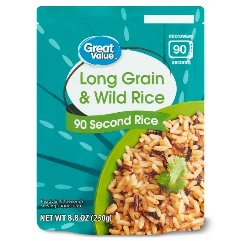 Great Value 90 Second Rice Pouch - 8.8 oz. - Choose your Flavor