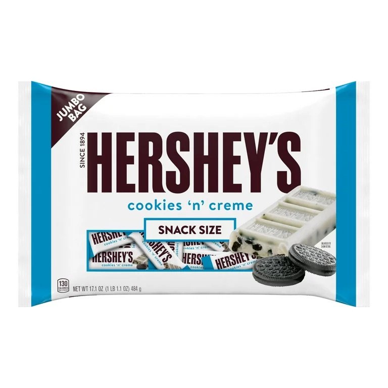 Hersheys Cookies n Creme Snack Size Candy Bar - 17.1 oz