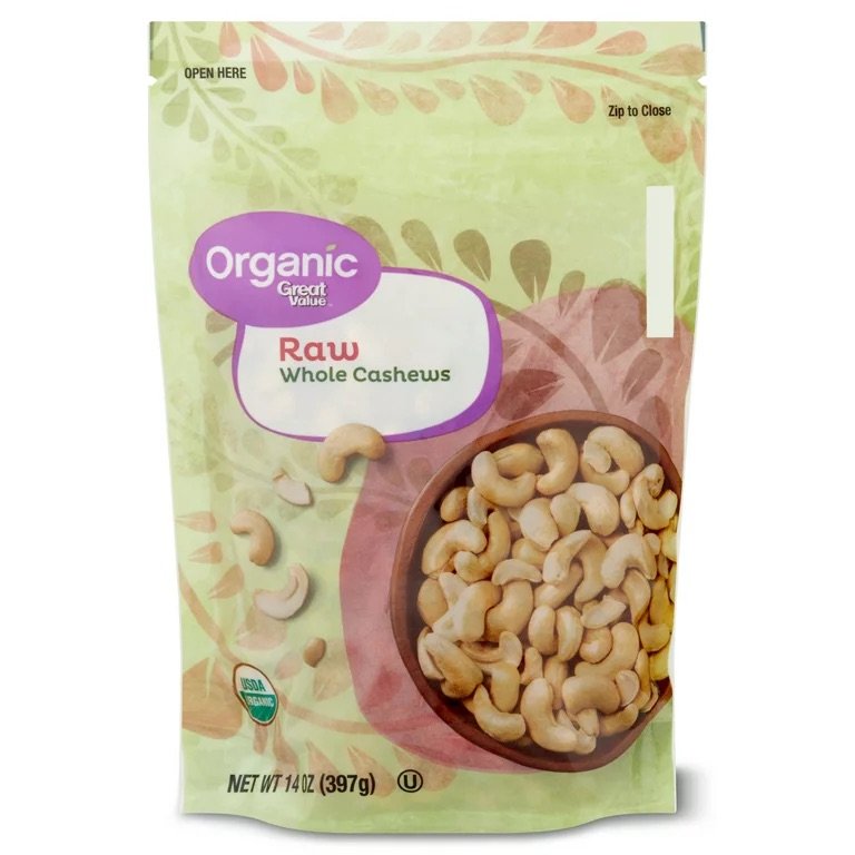 Organic Great Value Cashews 14 oz - Choose your Flavor