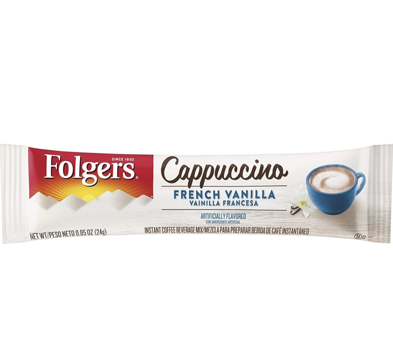 Folgers Cappuccino French Vanilla 4 packers - 3.4 oz