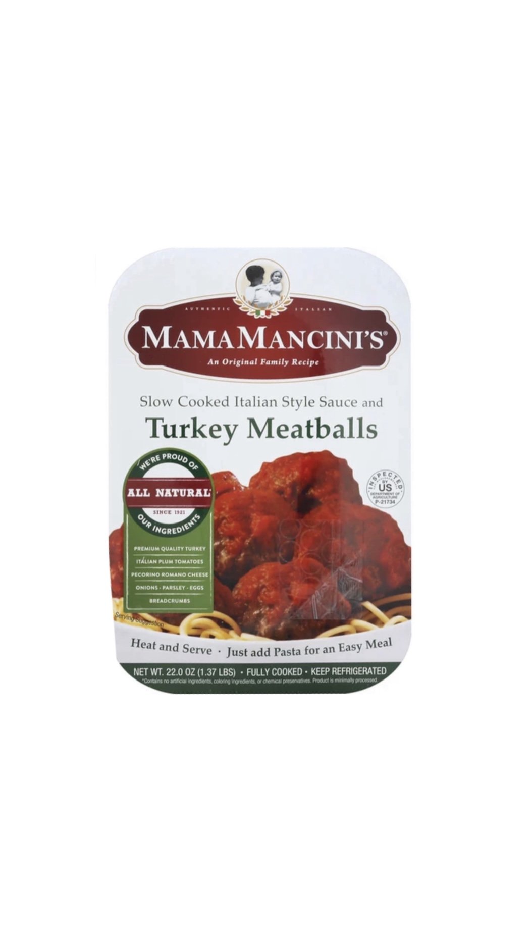 Mama Mancinis Turkey Meatballs 22oz