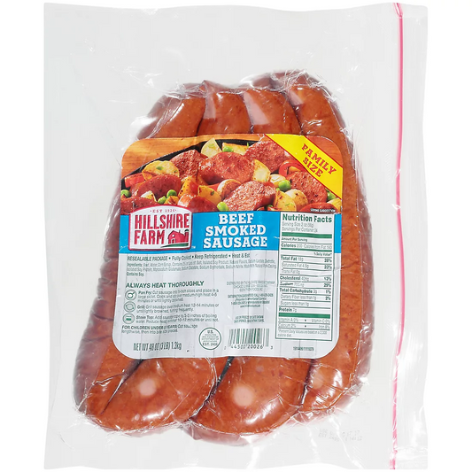 Hillshire Farm Beef Smoked Sausage Family Pack, 48 oz.